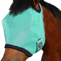 Harrison Howard All Round Mesh Horse Fly Mask UV Protective with Fleece Padded Edging Mint XL