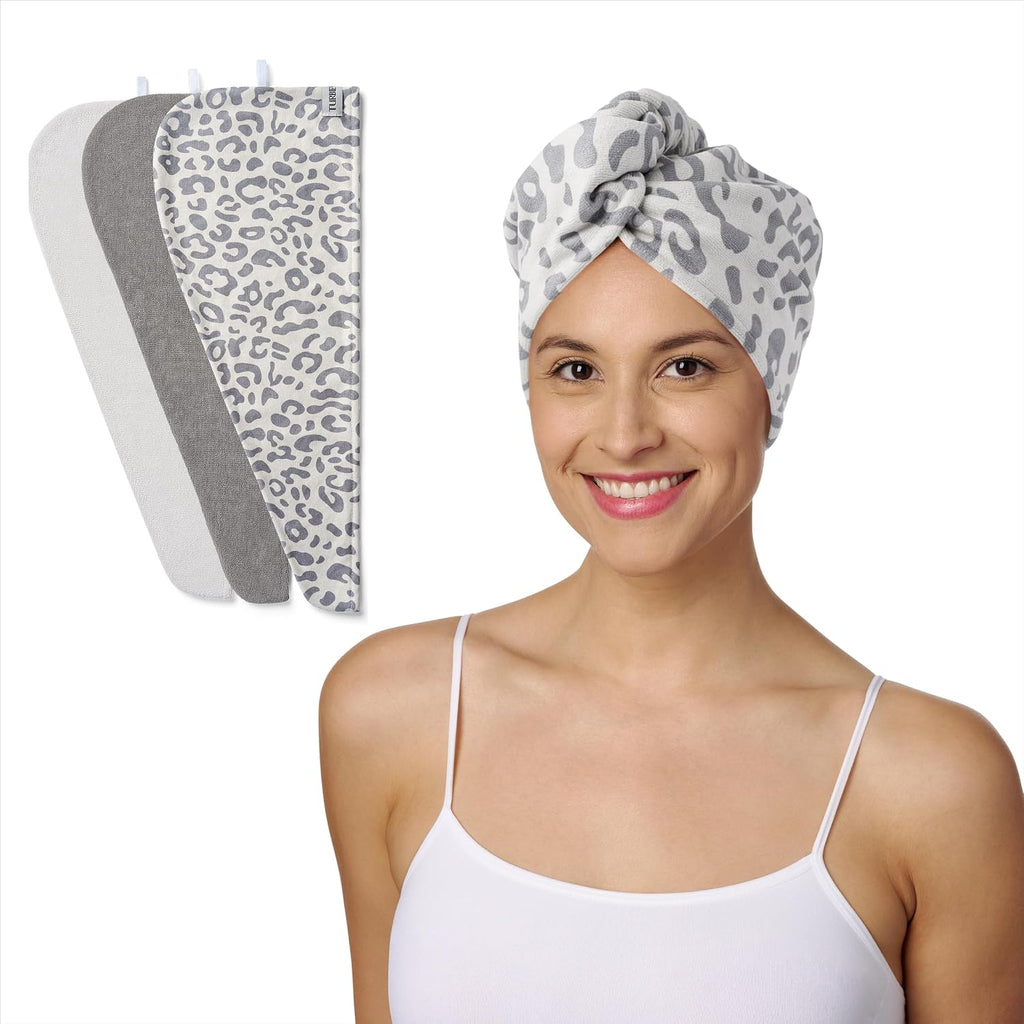 Turbie Twist 3-Pack Microfiber Hair Towel for Beauty, Travel, Gifting - Hair Wrap Turban for Straight, Wavy & Curly Hair