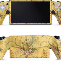 Carbon Fiber Gaming Skin Compatible with PS5 Portal Remote Player - Yellow Marble End - Premium 3M Vinyl Protective Wrap