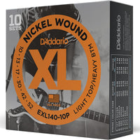D'Addario XL Nickel EXL140-10P Electric Guitar Strings, 10-52, 10 Sets
