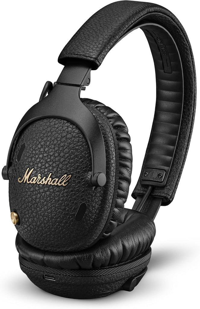 Marshall Monitor III A.N.C. Wireless Over-Ear Bluetooth Headphones - Active Noise Cancellation | 100+ Hr Playtime | Microphone for Calls | Lightweight, Foldable Design for Travel - Black