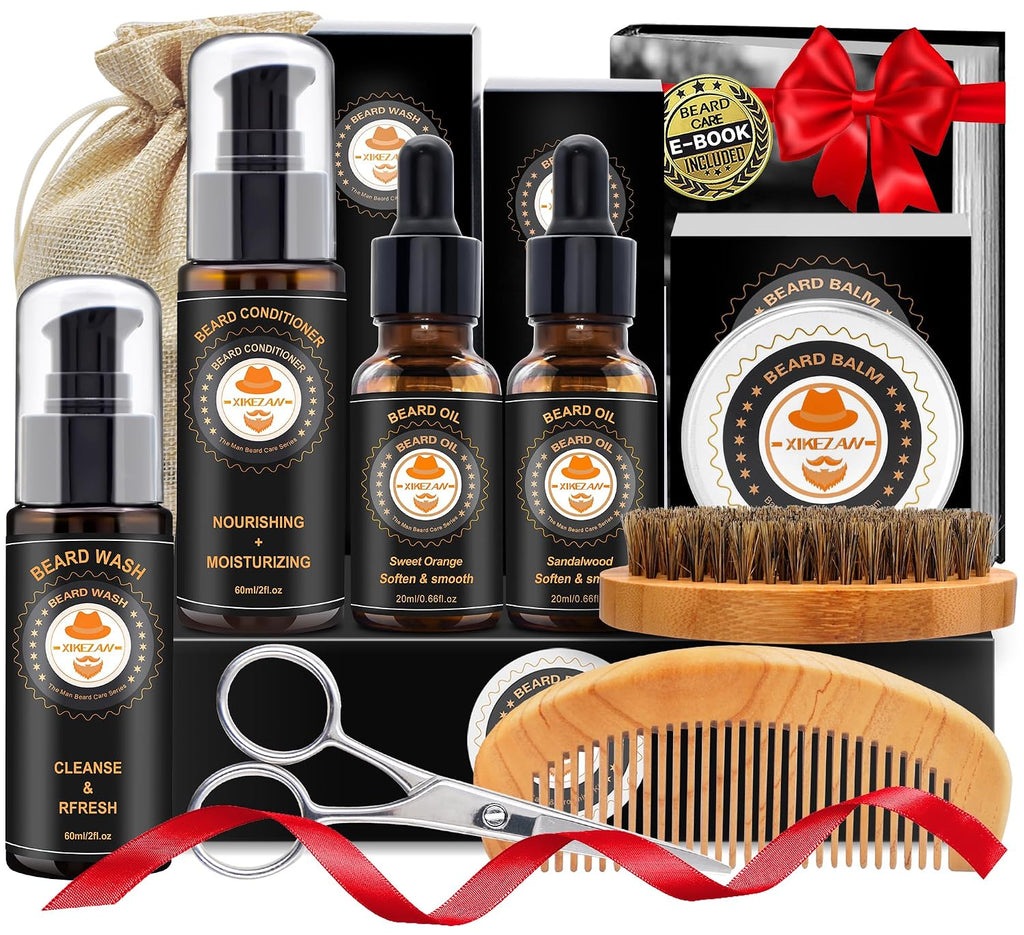 XIKEZAN Beard Kit Gifts for Men Grooming/Care-Soften,Soothe Beard GoodScent