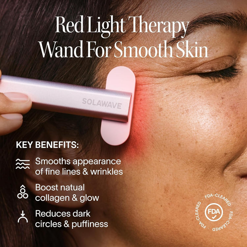 Solawave Varita de Terapia de Luz Roja 4 en 1 para Cara y Cuello