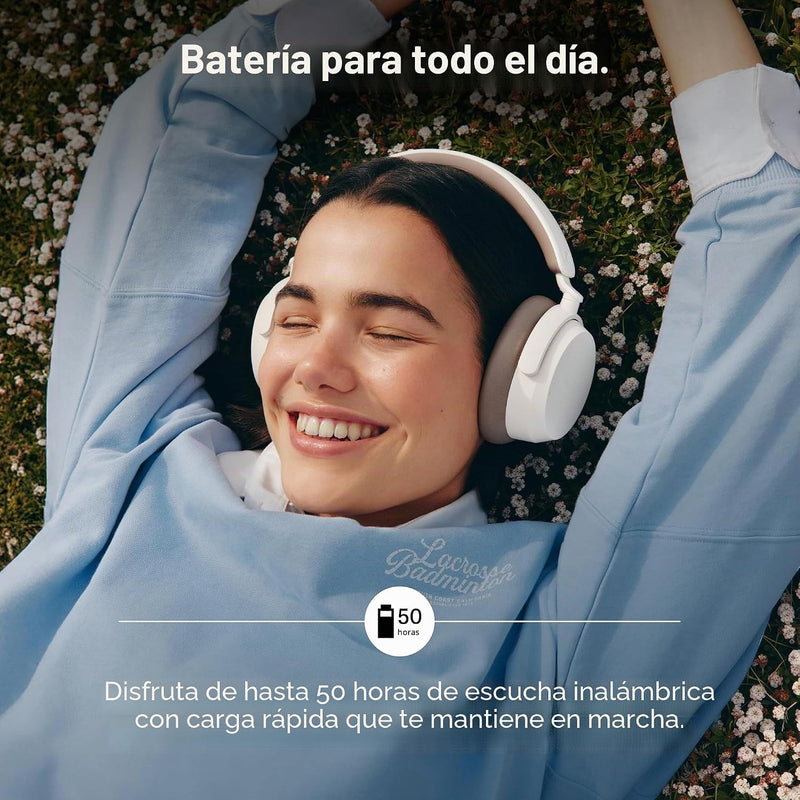 Sennheiser ACCENTUM Wireless Bluetooth Headphones – Hybrid ANC Noise Cancelling, 50‑Hour Battery, Lightweight Over‑Ear Design, Clear Calls, Travel & Work Headset, White