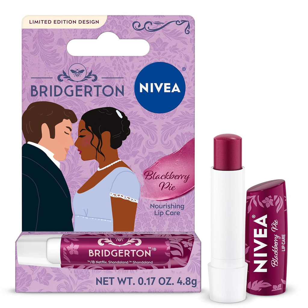 NIVEA Blackberry Pie Lip Care, Bridgerton Design Lip Balm, 0.17 OZ