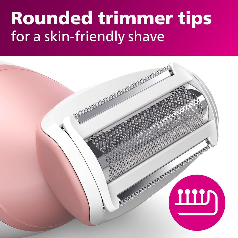 Philips Beauty Lady BRL146/00 - Afeitadora eléctrica serie 6000, inalámbrica con 7 accesorios, color blanco