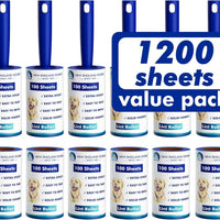 1200 Sheets Lint Roller with 6 Upgraded Handles (6 Rollers + 6 Refill), Mage Value Set Sticky Lint Rollers for Pet Hair,