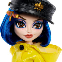 Monster High Skullector Doll, Coraline Collectible in Yellow Raincoat