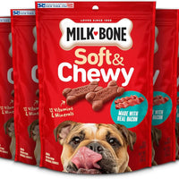 Milk-Bone Soft & Chewy Dog Treats, Made with Real Bacon, 10 Pouches