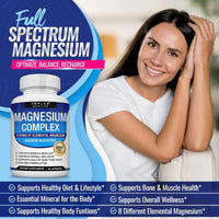 Toplux Complejo de magnesio Suplemento 8 Elemental 1000mg - Glicinato de magnesio, citrato, malato, taurato, quelado para una fácil absorción para huesos, músculos, recuperación, energía, vegano sin O