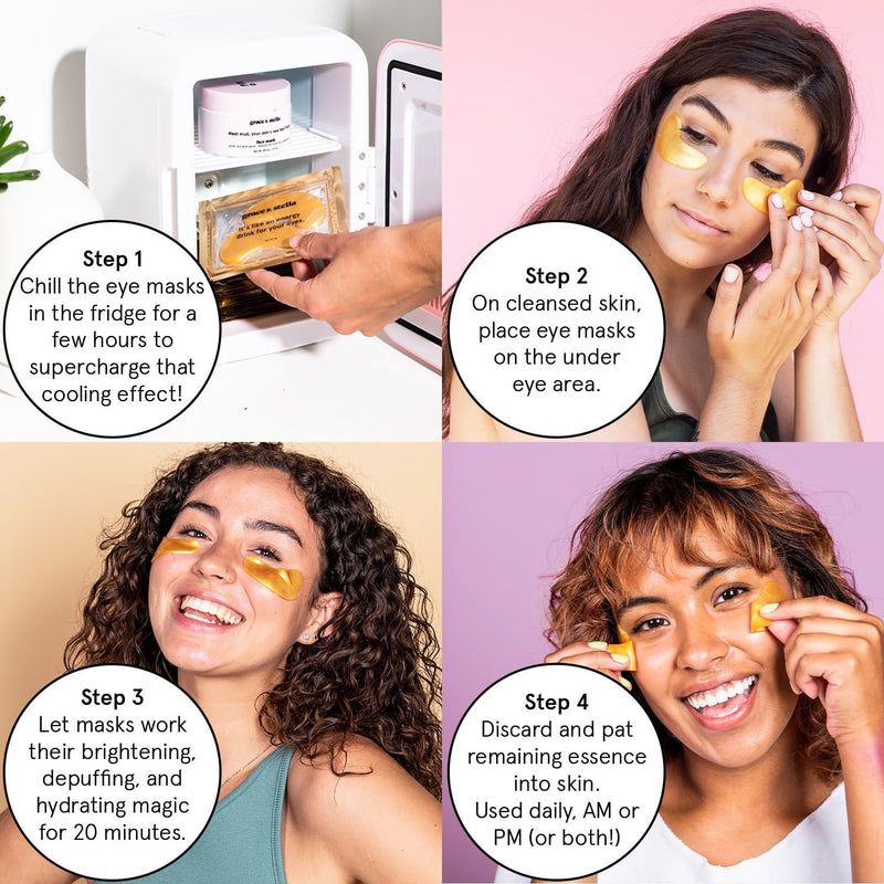 grace & stella Parches para debajo de los ojos (12 pares) Mascarillas para ojos hinchados y ojeras - Rellenos navideños para adolescentes, regalos de Navidad para mujeres, regalos de intercambio