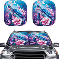 YMPUDXFI Boho Flower Sea Turtle Sun Shade for Car Windshield 2 Pcs Front Window Sunshade Cover Animal Sea Turtle Car Acc