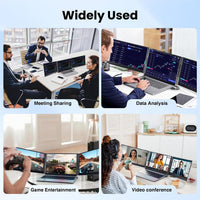 sharanix Laptop Screen Extender, 15.6" Ultra Light & Thin Triple Portable Monitor for Laptop with 1080P FHD IPS Display, Two Cable USB-C/HDMI Plug-Play Monitor Extender for Mac/Win/Android, Fits 13-17