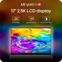 LG gram Pro 17-inch Thin and Lightweight Dual AI Touchscreen Laptop Computer, Copilot+ PC, Intel Core Ultra 7 355 Processor, Windows 11 Home, 32GB RAM, 1TB SSD - Obsidian Black