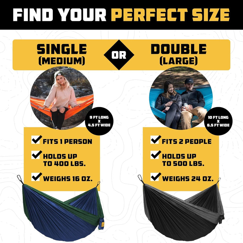 Hamaca de camping Wise Owl Outfitters – Hamaca portátil de hasta 227 kg