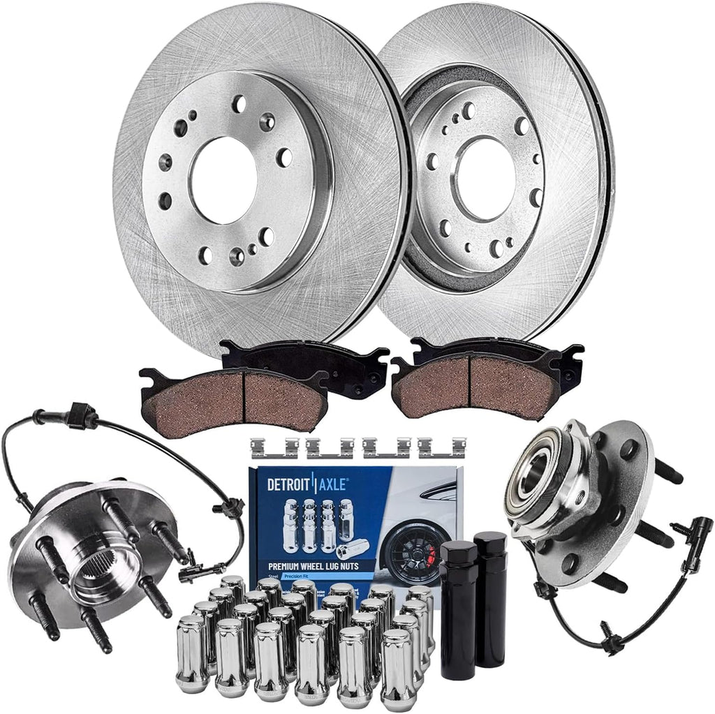 Detroit Axle - 4WD Front Brake Kit for Silverado Sierra 1500 Tahoe Escalade