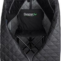 Durasage - Sauna de vapor portátil personal ligera para relajación en casa, con temporizador de 60 minutos, generador de vapor de 800 watts, silla incluida (negro)