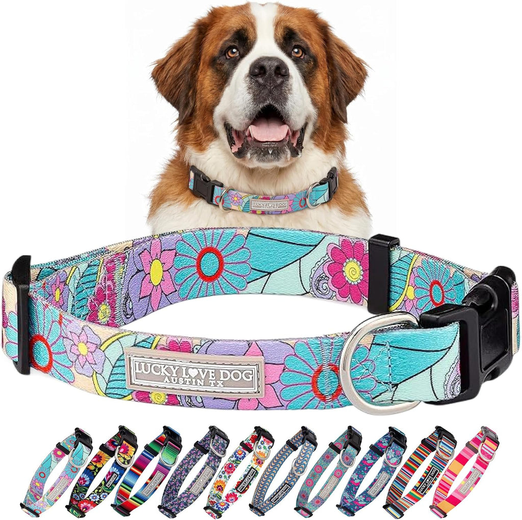 Lucky Love Dog Collar for Extra Large Dogs Cute Soft – Caroline, X-Large