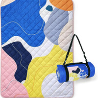 Exclusivo Mezcla Large Waterproof Foldable Picnic Blanket, 80"x60"