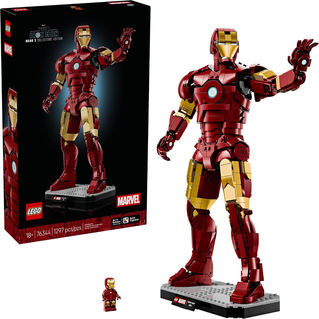 LEGO Marvel Iron Man Mark 3 Collectors’ Edition Building Set - Poseable Super Hero Construction Kit W/Mark 3 Minifigure for Adults, Ages 18+ - Collectible Gift Idea for Birthdays - 76344