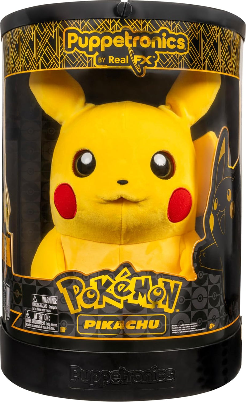 Pokémon Pikachu Puppetronic de RealFX - Peluche interactivo de 16 pulgadas con más de 120