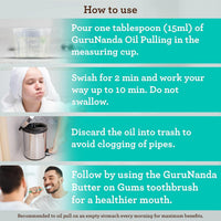 GuruNanda Extracto de aceite de coco, enjuague bucal blanqueador y aliento fresco, 7 aceites esenciales y vitaminas para dientes y encías felices, sin alcohol, 16 onzas