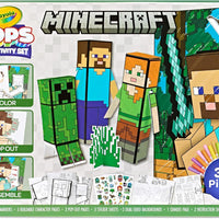 Crayola Minecraft POPs 3D Art Kit, Kids Screen Free Coloring Activity Craft