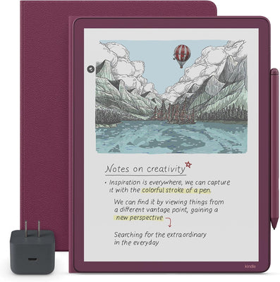 Amazon Kindle Scribe Colorsoft Essentials Bundle - Fig (morado) (Lápiz Premium + Folio)