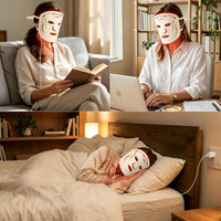 SMOOTHPRO Máscara de terapia de luz roja para arrugas faciales, máscara facial portátil de silicona, terapia de luz para cara completa, incluso tono de piel, líneas finas y arrugas, tratamiento de 10