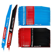 THYENTUL 50 Pack 9 Inch Universal Reciprocating Saw Blade Set, 25Pcs14/18 TPI and 25Pcs 6/12 TPI Bi-Metal Sawzall Blades