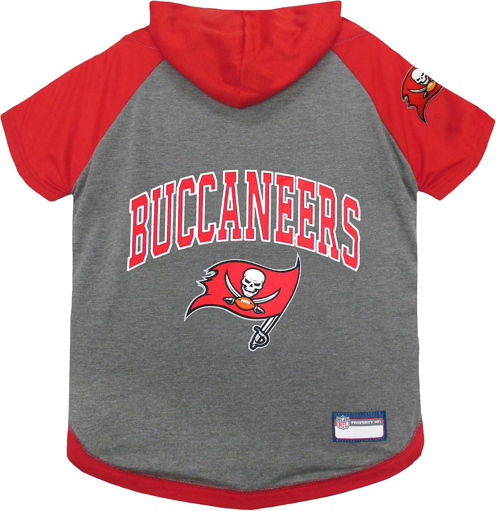 Pets First TBB-4044-MD NFL Tampa Bay Buccaneers Hoodie for Dogs & Cats. | NFL Football Licensed Dog Hoody Tee Shirt, Medium| Sports Hoody T-Shirt for Pets | Licensed Sporty Dog Shirt.