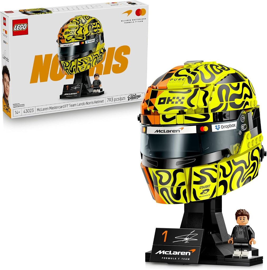 LEGO Editions McLaren MasterCard F1 Team Lando Norris Helmet - Building Set for Adults, Ages 18+ - F1 Bedroom, Office or Shelf Decor for Fans - Gift for Men & Women - 43023