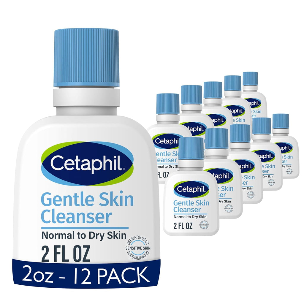 Cetaphil Gentle Cleanser, Hydrating Face Wash, Travel Size, 2oz, 12ct