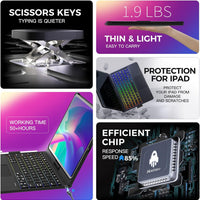 Funda con Teclado NOKBABO para iPad 10/11 (A16) y Air 11" (M4/M3/M2) - Negro Mate