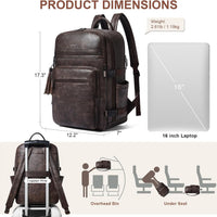 Shrrie Vegan Leather Laptop Backpack for Women Fits 16 Inch Laptop