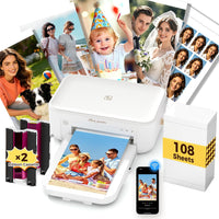 HPRT 4X6 Photo Printer for iPhone & Android, with 108 Sheets & 2 Ink Ribbon