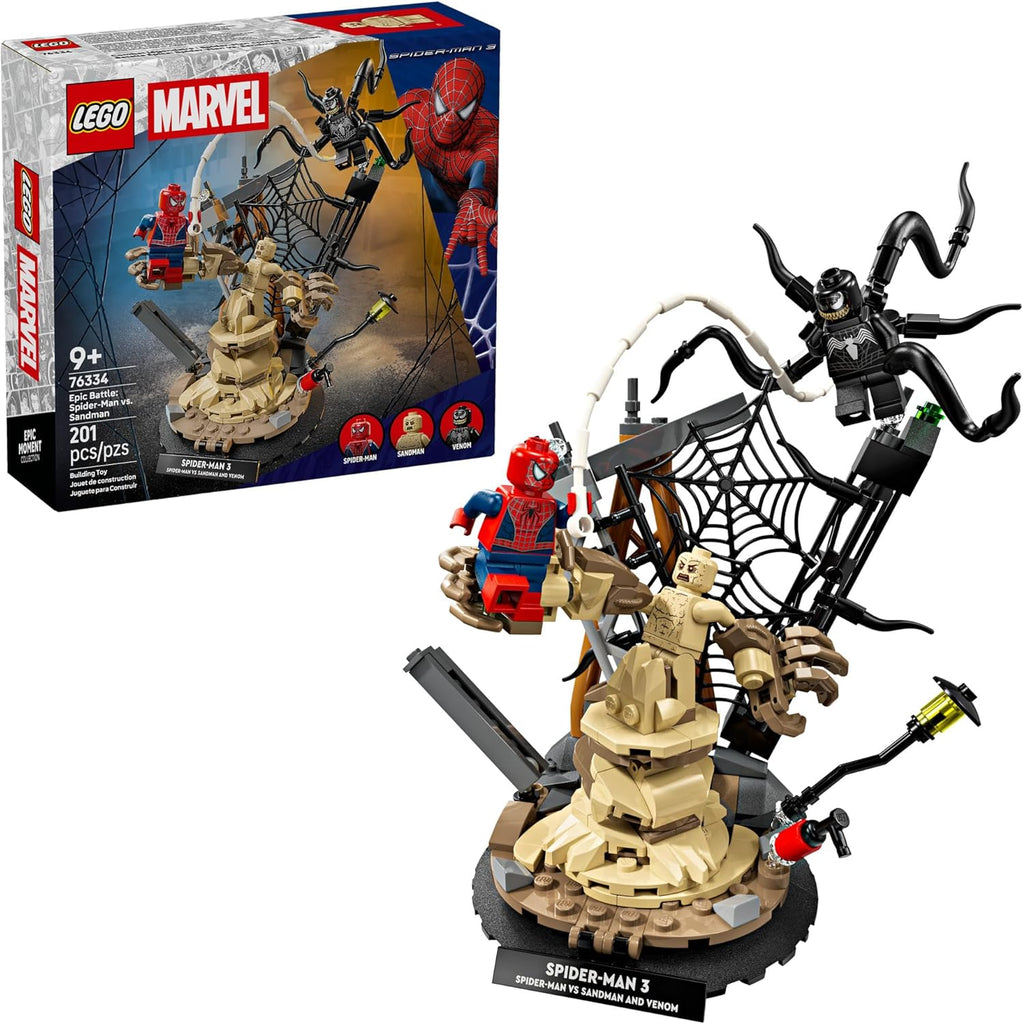 LEGO Marvel Epic Battle: Spider-Man vs. Sandman Building Toy for Boys & Girls - Super Hero Playset W/Venom, Sandman, & Spider-Man Minifigures - Gift Idea for Birthdays - Ages 9+ - 76334