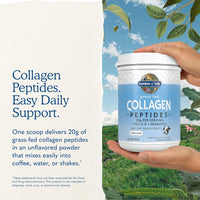 Garden of Life - Péptidos de colágeno en polvo a base de pasto – Polvo de colágeno insípido para mujeres hombres cabello piel uñas articulaciones, suplementos de proteína de colágeno hidrolizado, post