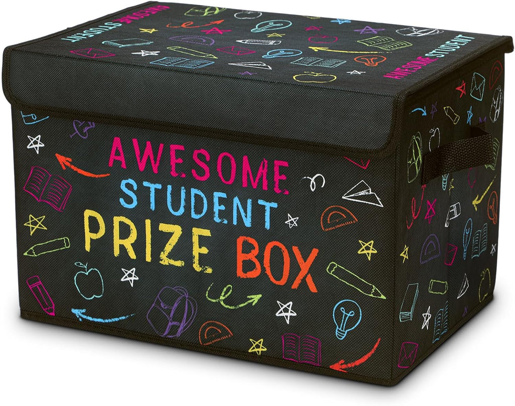Weysat Blackboard Classroom Treasure Chest Box for Kid Prize with Lid