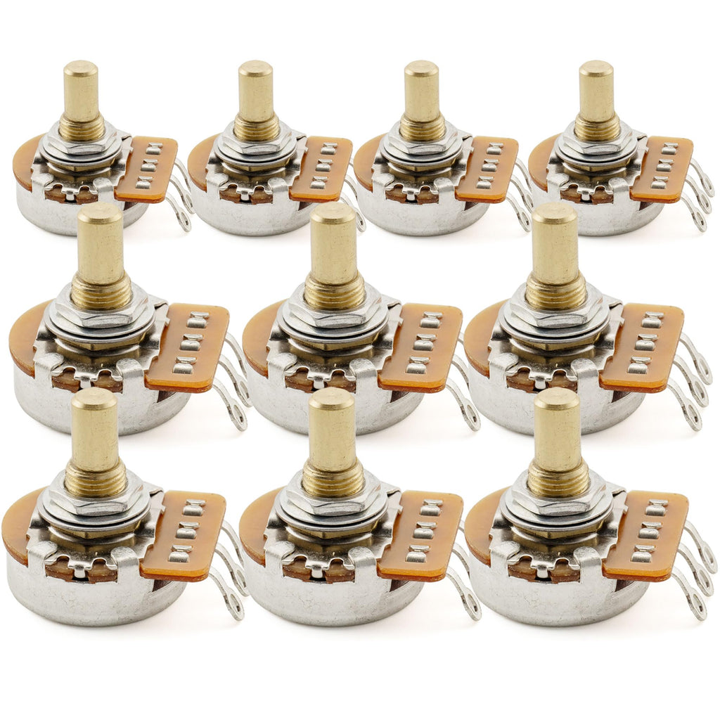 Musiclily Pro HD A500K Pots Brass Metric Solid Short Shaft 6.5mm 10Pcs