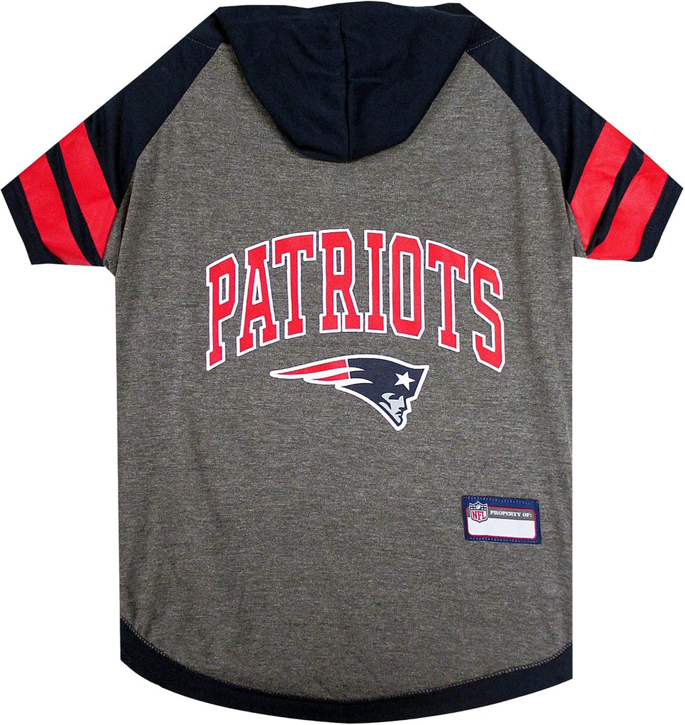Pets First NFL New England Patriots Hoodie for Dogs & Cats. | NFL Football Licensed Dog Hoody Tee Shirt, Large | Sports
