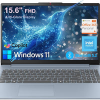 Lenovo 15.6" FHD Business Laptop, Intel Processor, 8GB DDR5, 128GB Storage