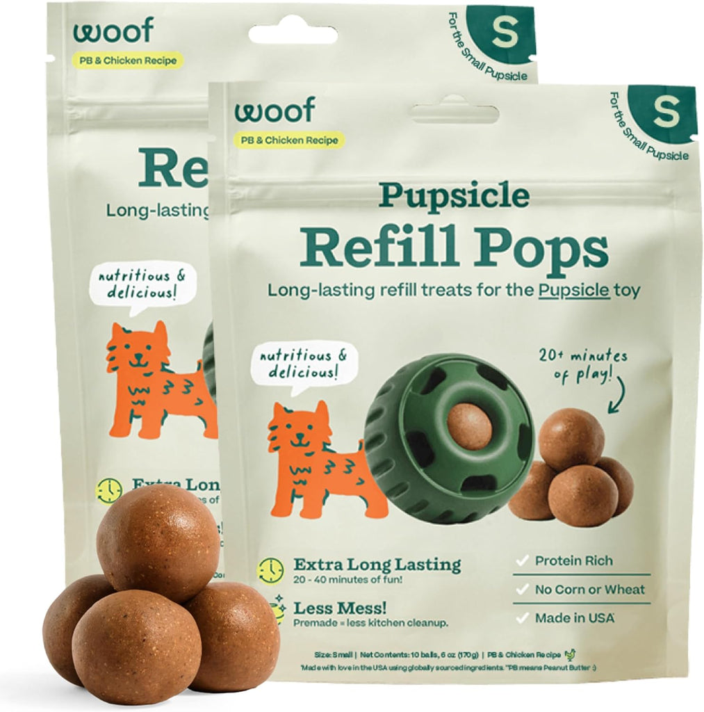 WOOF Pupsicle Chicken Refill Pops Dog Treats, Small, 10 Count, 2 Pack