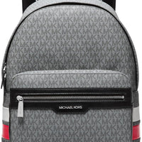 Ofertaza, Michael Kors Malone Backpack, Silver-Tone Hardware/Storm Signature Stripe