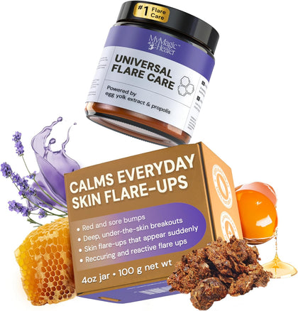 MyMagicHealer Universal Flare Care – Solution for Everyday Skin Flare-Ups | Drawing Salve for Boils & Cysts, Hidradenitis Suppurativa, Folliculitis | Irritated Skin and Chafing Relief 4 oz