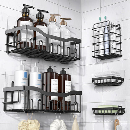 Ofertaza, EUDELE Adhesive Shower Caddy, 5 Pack Rustproof Stainless Steel