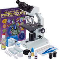 AmScope B100C-SP14-CLS-50P100S-WM Binocular Biological Microscope 2500X