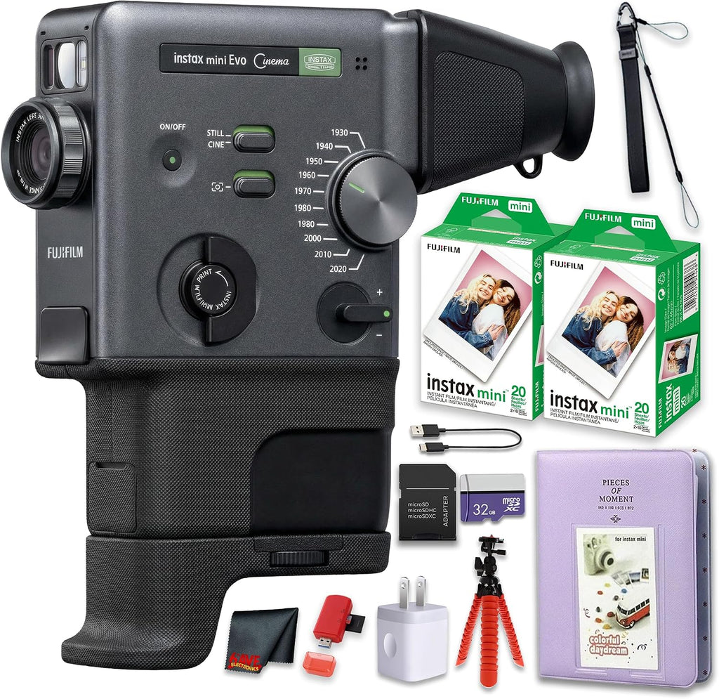 FUJIFILM INSTAX mini Evo Instant Camera INSTAX Instant Film Bundle