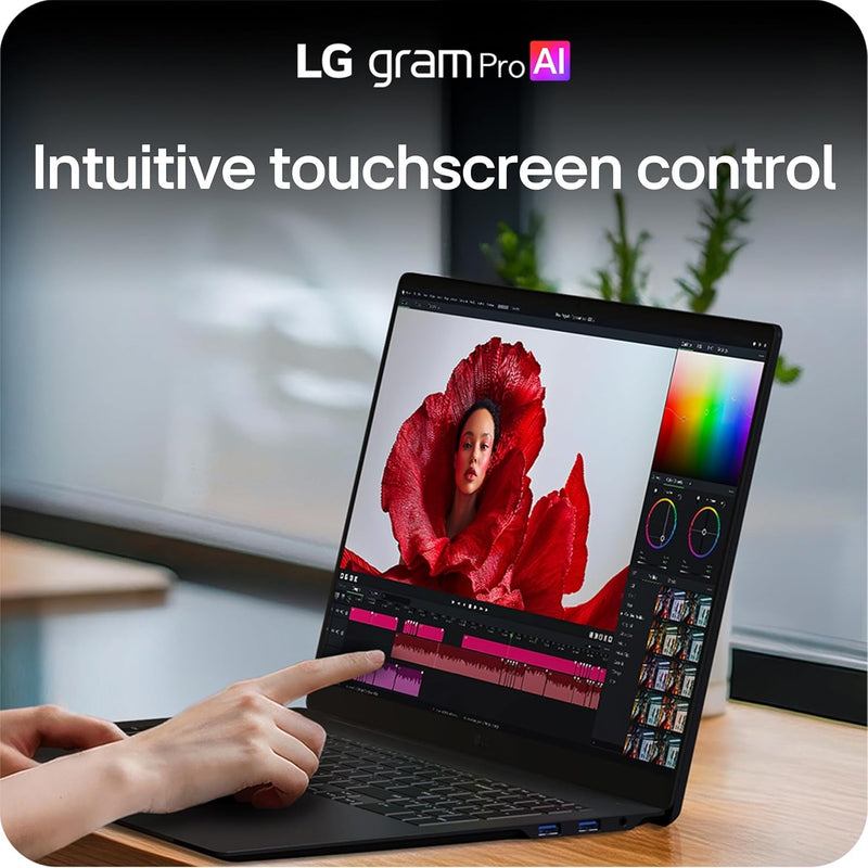 LG gram Pro 17-inch Thin and Lightweight Dual AI Touchscreen Laptop Computer, Copilot+ PC, Intel Core Ultra 7 355 Processor, Windows 11 Home, 32GB RAM, 1TB SSD - Obsidian Black