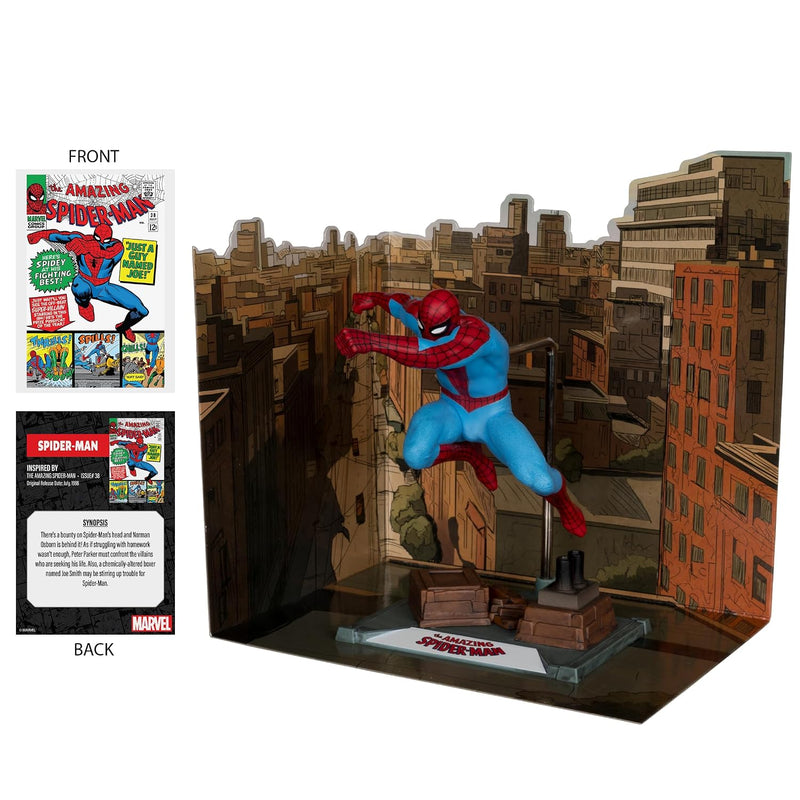 McFarlane Toys Marvel Spider-Man Escala 1:10 con Escena (The Amazing Spider-Man #38) Gold Label